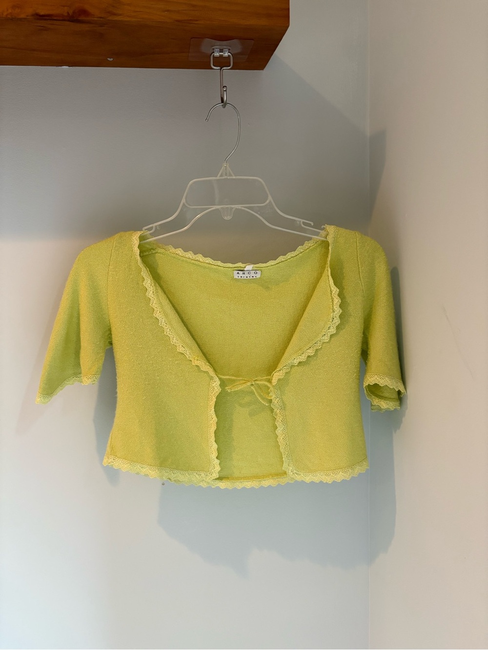 Vintage Lime Green Knit Cropped Top